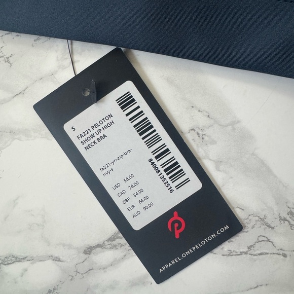 NWT Peloton Show Up High Neck Sports Bra Blue Small - Picture 2 of 4